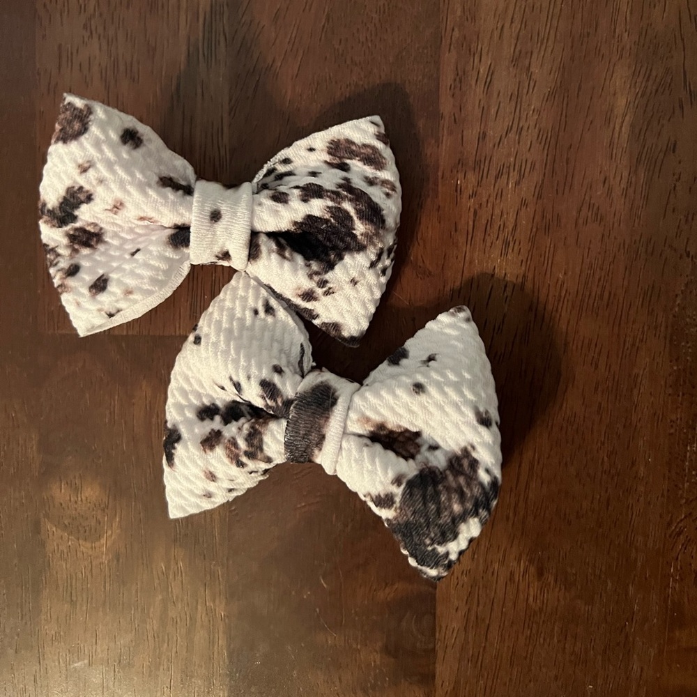 Cow print bows